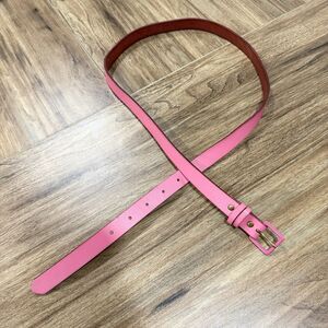J.Crew Genuine Leather Barbie Pink Thin Belt Women Size Medium